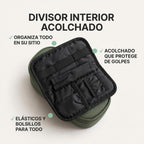 Divisor interior acolchado verde que organiza y protege de golpes
