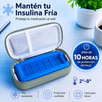 Estuche verde para insulina con bloque de hielo, protección térmica 2-8°