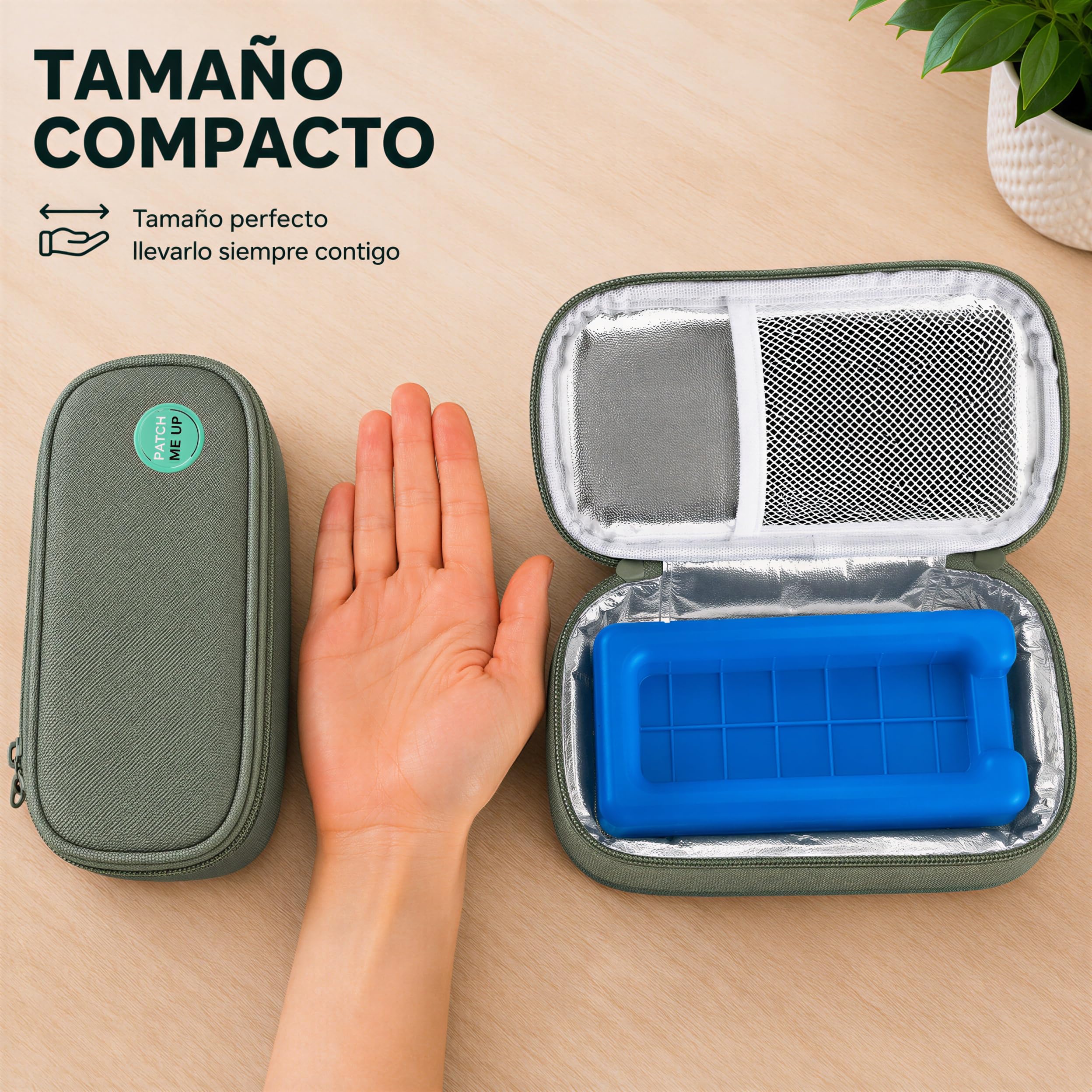 Tamaño compacto: nevera verde para insulina, ideal para llevar siempre contigo