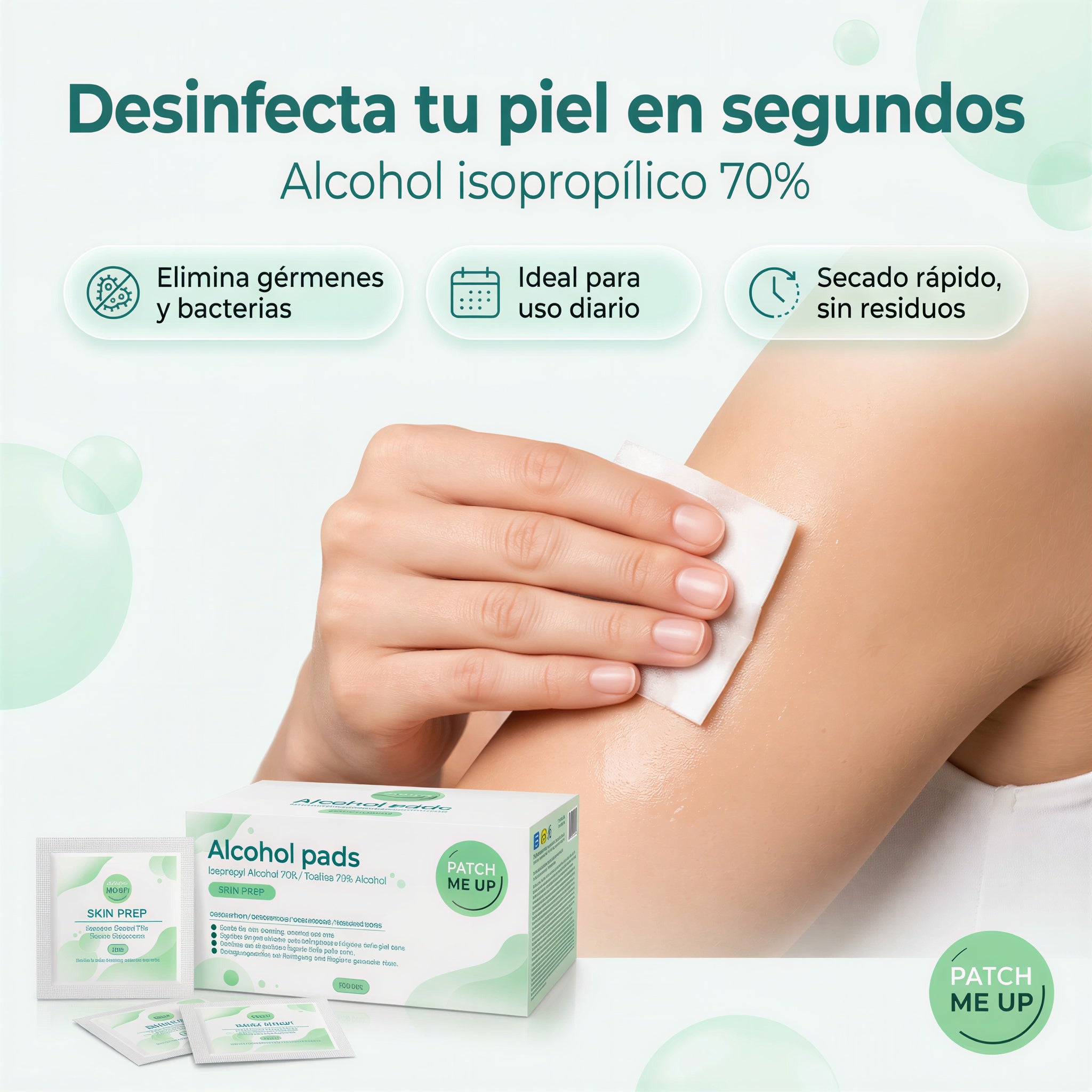 Toallitas de alcohol isopropílico 70% Skin Prep - imagen 2