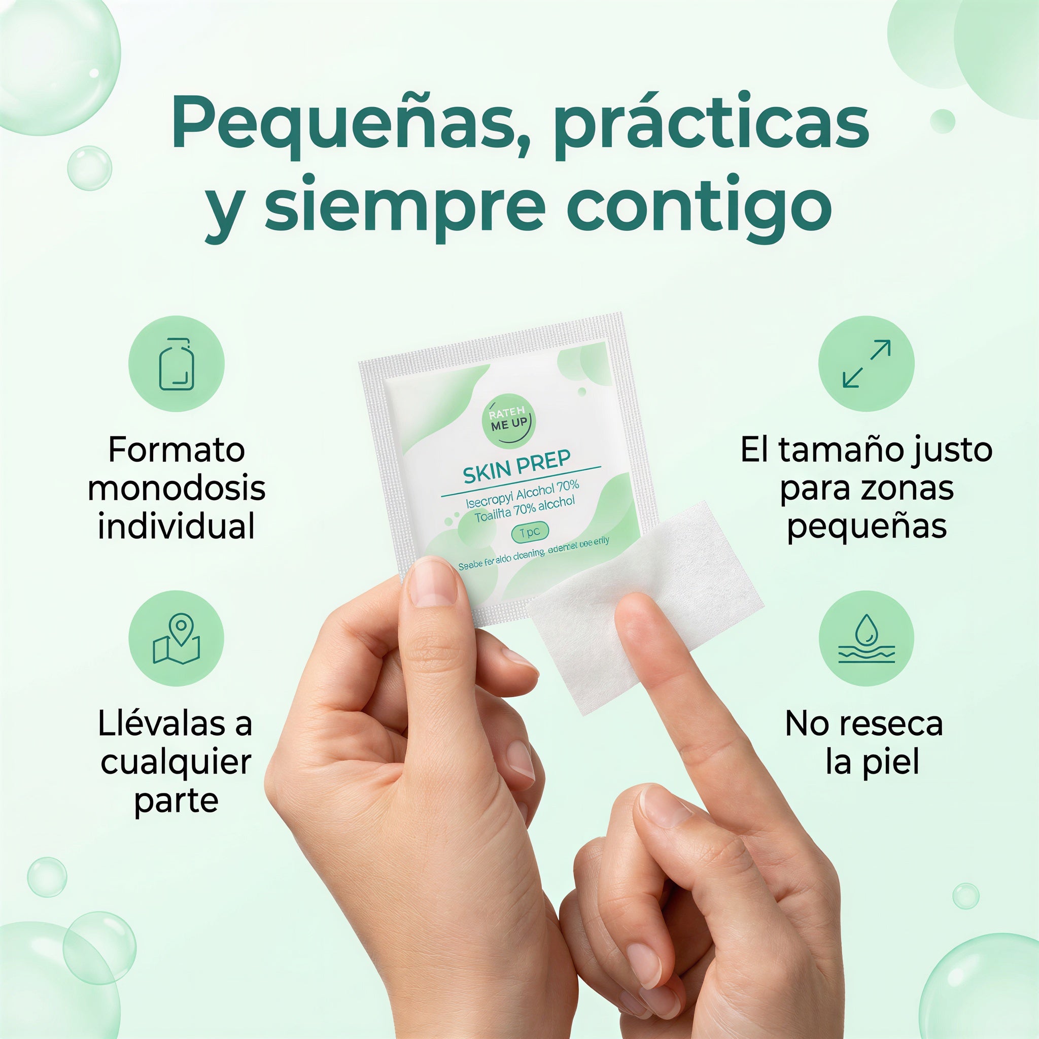 Toallitas de alcohol isopropílico 70% Skin Prep - imagen 4