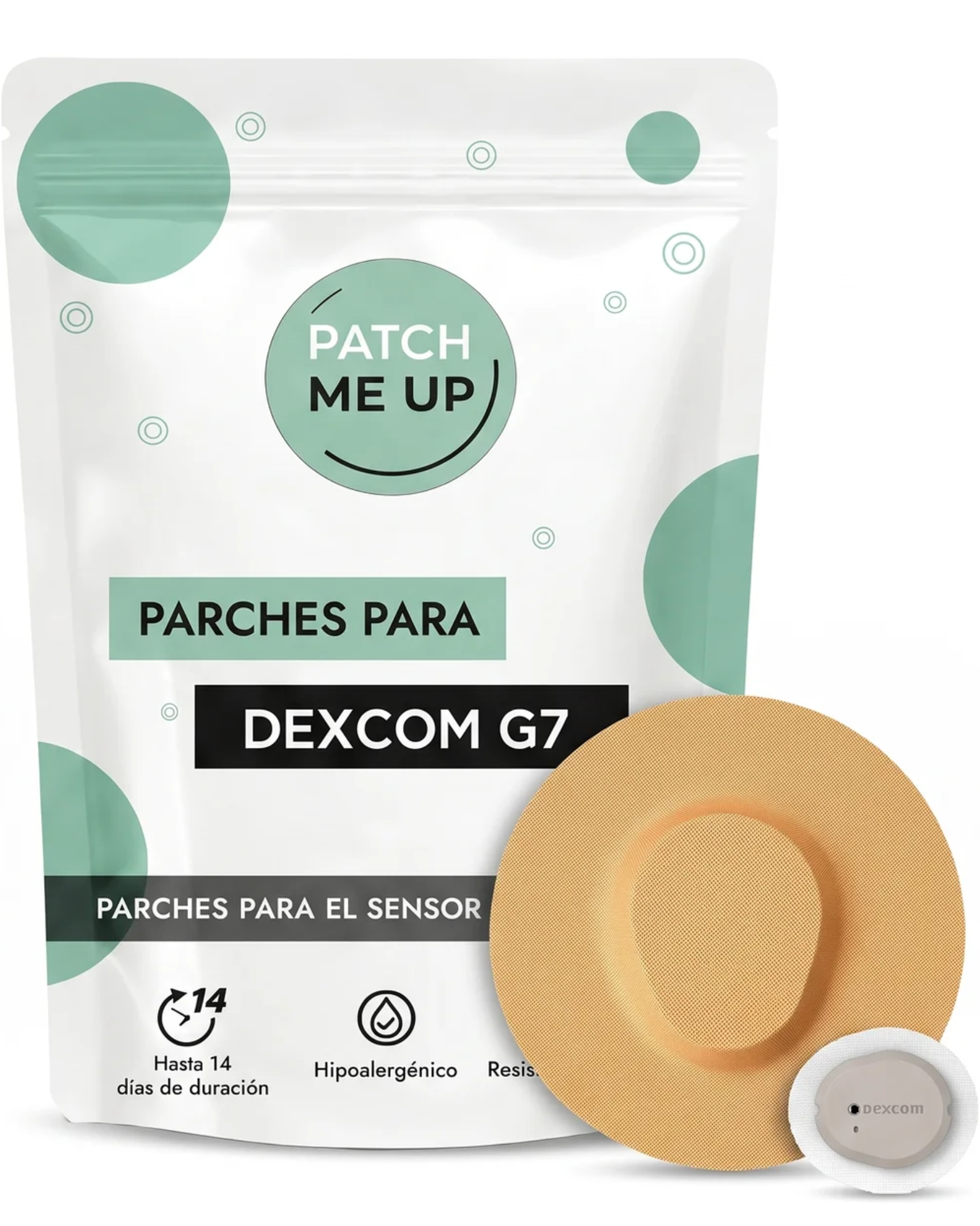 Parches beige para sensor Dexcom G7 Patch Me Up