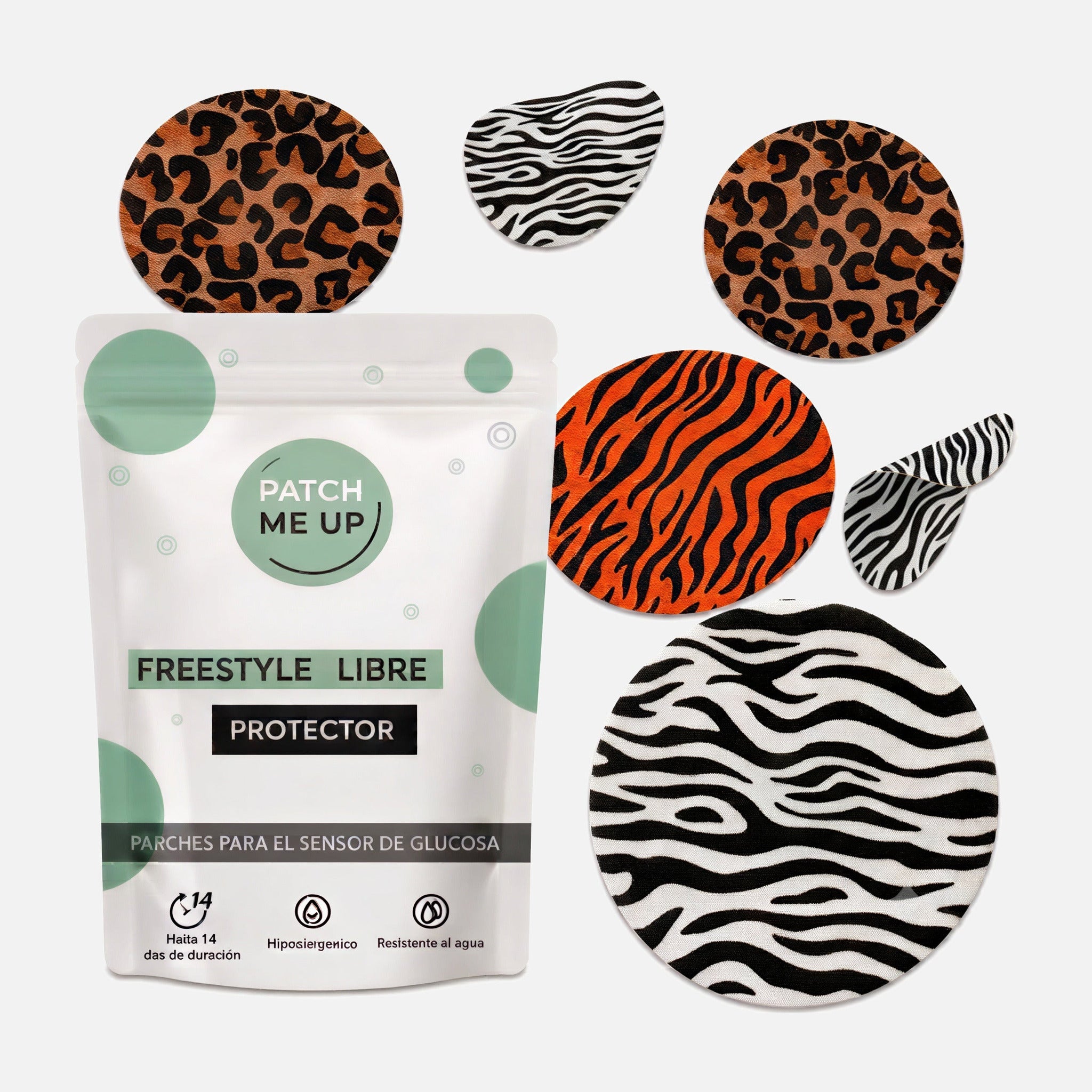 Parches Patch Me Up para sensor FreeStyle Libre 2 y 3, animal print