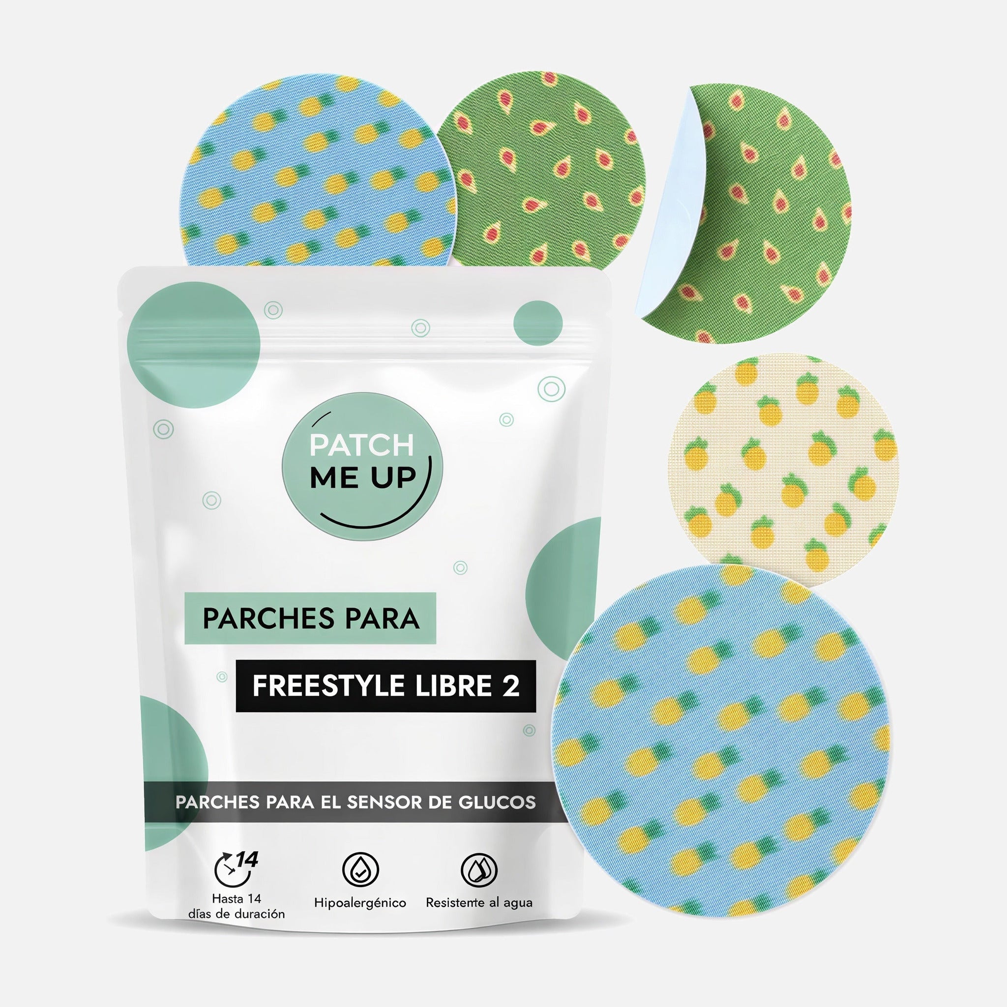 Parches Patch Me Up para sensor FreeStyle Libre 2 y 3, estampado de frutas